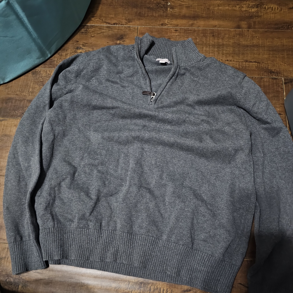 Merona Gray Zip Up Sweater Classic Knit